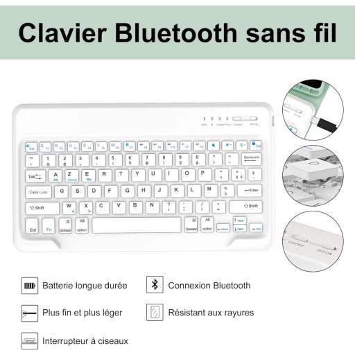 Jademall Samsung Galaxy Tab S9 FE+ 12.4" mágneses billentyűzet tok világoszöld