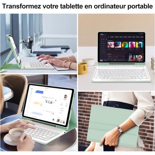 Jademall Samsung Galaxy Tab S9 FE+ 12.4" magnetska futrola s tipkovnicom, svijetlozelena