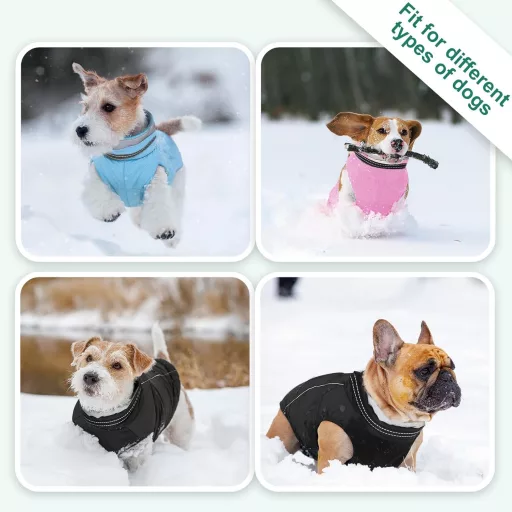 JULY'S SONG Pasji kaput s podstavom od flisa, prsluk za pse s reflektirajućim prugama za zimu i jesen