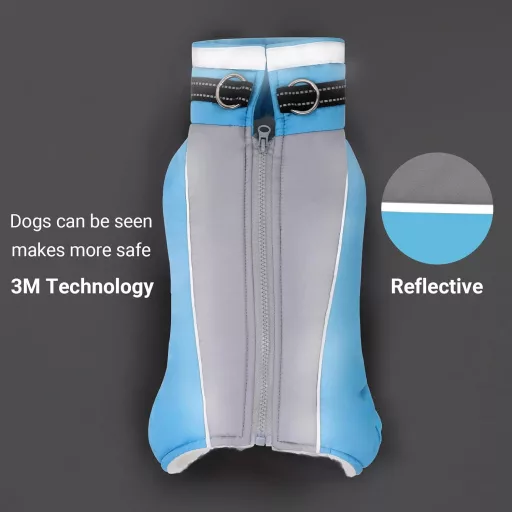 JULY'S SONG Kutyakabát Fleece Béléssel, Ujjatlan Kutyaruha Reflektív Csíkokkal Téli Őszi Használatra