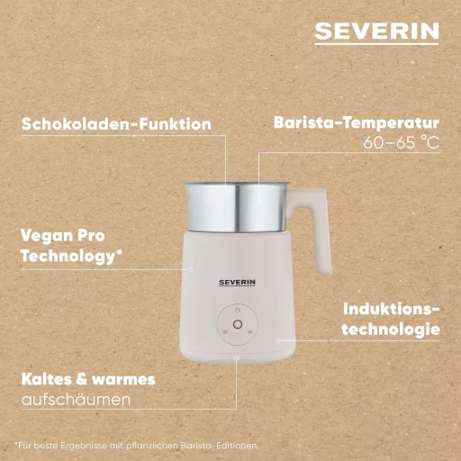 Severin SM 3589 elektromos tejhabosító rozsdamentes edénnyel, hideg-meleg funkcióval