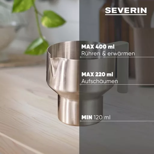 Severin SM 3589 elektromos tejhabosító rozsdamentes edénnyel, hideg-meleg funkcióval