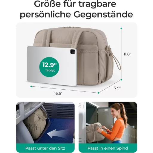 BAGSMART 24L Putna torba Sportska torba Vodootporna Ručna prtljaga Torba za trening Sauna Kamel