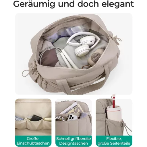 BAGSMART 24L Putna torba Sportska torba Vodootporna Ručna prtljaga Torba za trening Sauna Kamel