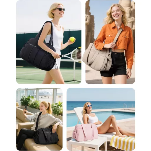 BAGSMART 24L Putna torba Sportska torba Vodootporna Ručna prtljaga Torba za trening Sauna Kamel