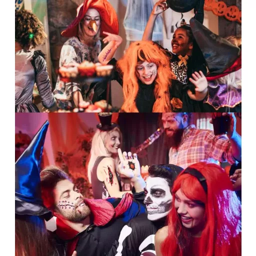 SUVEK 174 darabos Halloween ablakmatrica szett, vérfolt és zombi kéznyom dekoráció