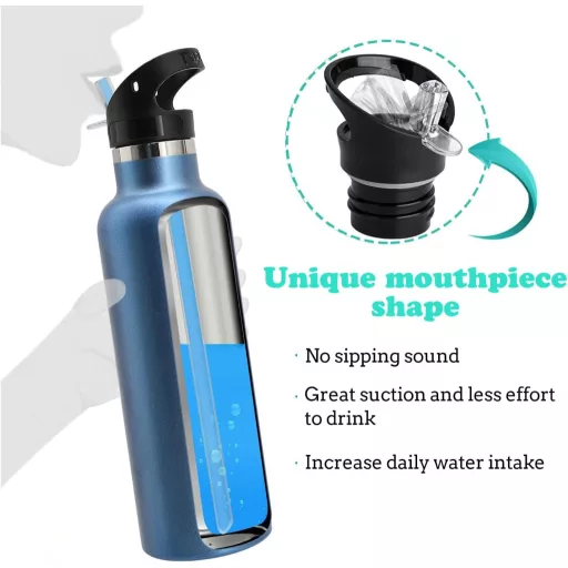 Capac cu pai NAMIS pentru sticle Hydro Flask cu gură standard, accesoriu pentru sticle de apă