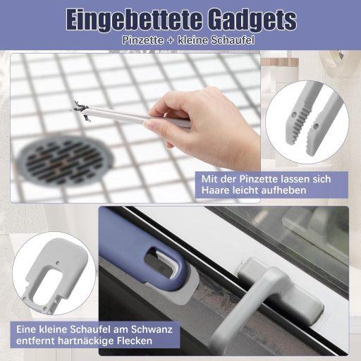 Kssvzz 4 részes 360° forgó fugakefe készlet - erős sörtés tisztítókefe fürdőszobához, konyhához, WC-hez, csempéhez