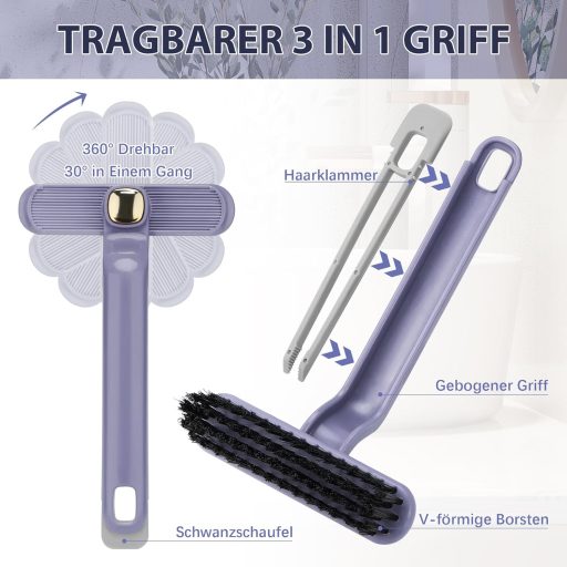 Kssvzz 4 részes 360° forgó fugakefe készlet - erős sörtés tisztítókefe fürdőszobához, konyhához, WC-hez, csempéhez