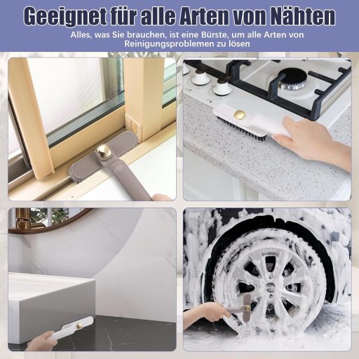 Kssvzz set od 4 četke za fuge s rotacijom od 360° - četka za čišćenje s jakim vlaknima za kupaonicu, kuhinju, WC i pločice