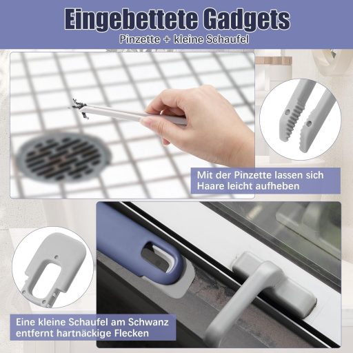 Kssvzz set od 4 četke za fuge s rotacijom od 360° - četka za čišćenje s jakim vlaknima za kupaonicu, kuhinju, WC i pločice