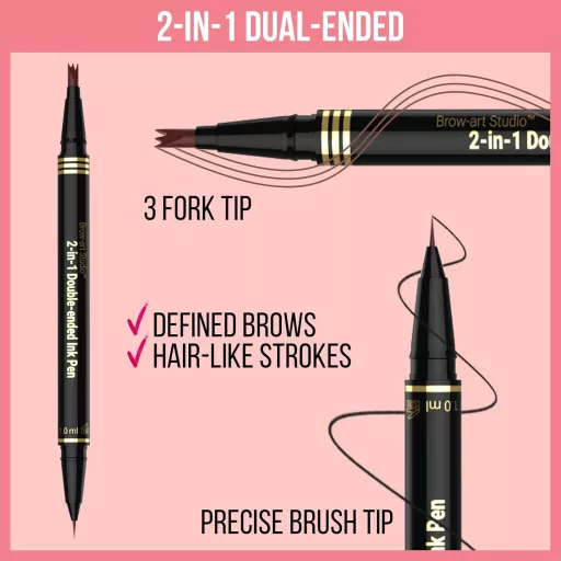 Microblading Szemöldök Ceruza 2in1 Fekete - Precíz Mikro Villás Applikátor