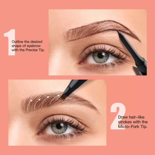 Microblading Szemöldök Ceruza 2in1 Villás Spicces Vékony Hajszerű Szemöldök Ceruza Vörösesbarna