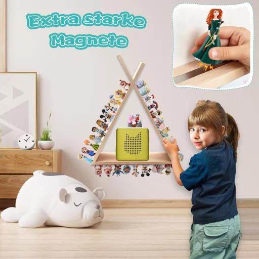 Agekub Tonie polc mágneses fa tárolópolc Toniebox figurákhoz