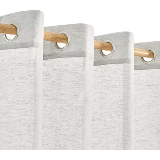 Deconovo Perdele Voile Textură In 280x140cm Gri Cu Inele 2 buc