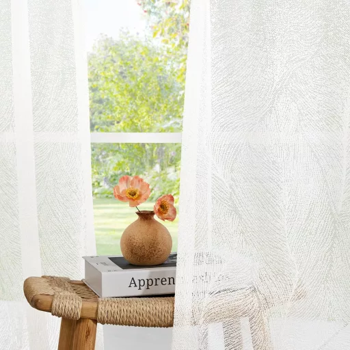 Deconovo Voile Draperii Transparente Albe 270x140cm Set 2 buc Design Modern