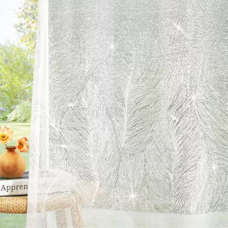  Deconovo Vivoila Függöny Hímzett Voile 245x140cm Fehér 2db