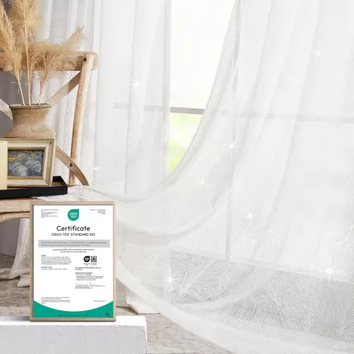 Deconovo Vivoila Függöny Hímzett Voile 245x140cm Fehér 2db