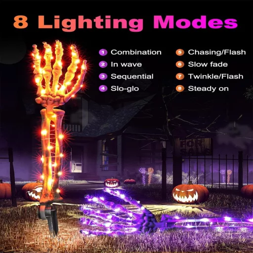 Decorațiune de grădină Kmljoee Halloween, schelet roșu - set de 3 figurine craniu