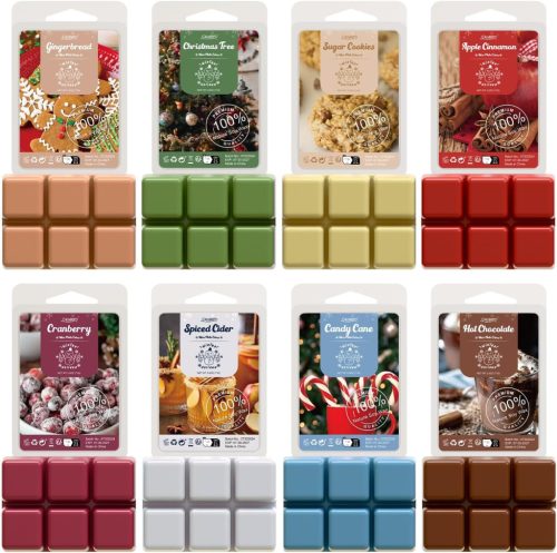 Salubrito Téli Illatviasz Olajmelegítőhöz - Szójabázisú Illatviaszkocka Karácsonyfa, Mézeskalács, Cukorpálca, Fűszeres, Áfonya és Fahéjas Al