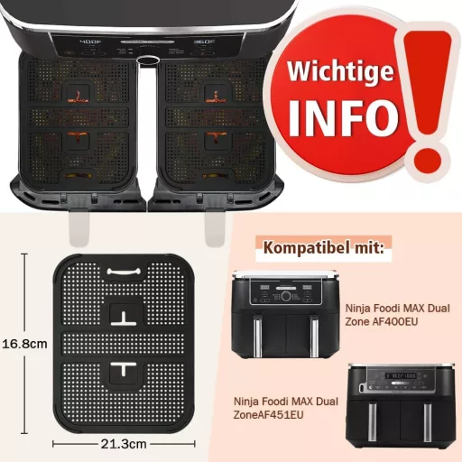 BYKITCHEN Ninja AF400EU AF451EU Foodi Max olajfröccsenés védő 2db szett