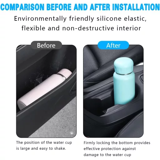 Adunsiaoto silikónová vložka do držiaka na poháre do auta, súprava 3 ks