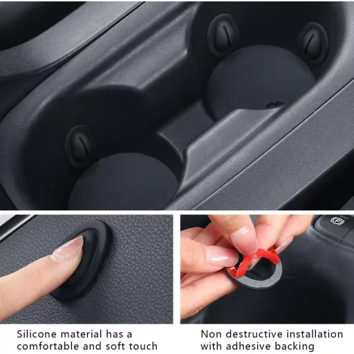 Adunsiaoto silikónová vložka do držiaka na poháre do auta, súprava 3 ks