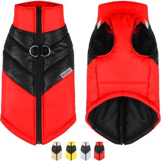   YOUYIKE Topla jakna za pse Vodootporna zimska odjeća za pse Crvena XL