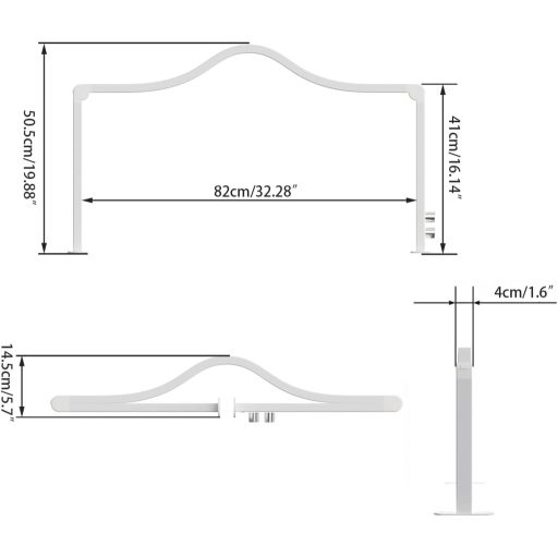 LAMPĂ LED MÂNĂ LUNĂ Semilună 48W - Pliabilă 80x55cm, Iluminare de Birou pentru Saloane de Înfrumusețare, Intensitate Luminoasă Reglabilă, 3000-6000K