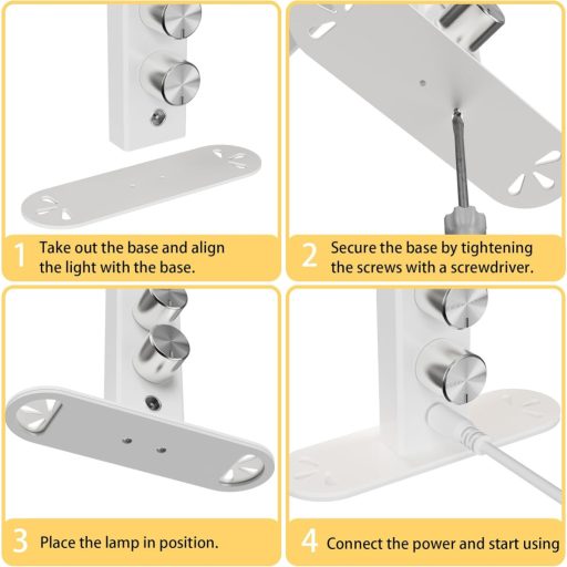 LAMPĂ LED MÂNĂ LUNĂ Semilună 48W - Pliabilă 80x55cm, Iluminare de Birou pentru Saloane de Înfrumusețare, Intensitate Luminoasă Reglabilă, 3000-6000K
