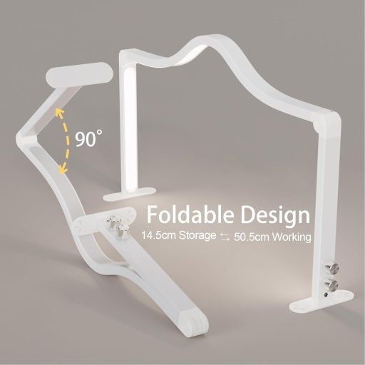 LAMPĂ LED MÂNĂ LUNĂ Semilună 48W - Pliabilă 80x55cm, Iluminare de Birou pentru Saloane de Înfrumusețare, Intensitate Luminoasă Reglabilă, 3000-6000K