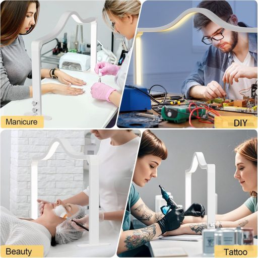 LAMPĂ LED MÂNĂ LUNĂ Semilună 48W - Pliabilă 80x55cm, Iluminare de Birou pentru Saloane de Înfrumusețare, Intensitate Luminoasă Reglabilă, 3000-6000K