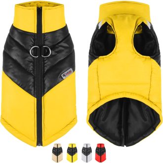   YOUYIKE Vodootporna jakna za pse s reflektirajućim trakama XL žuta za noćne šetnje