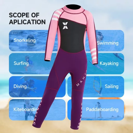 X-mAnTA Gyerek Neoprén Wetsuit 2.5mm - Hosszú Ujjú Termál Úszóruha Fiúknak Lányoknak