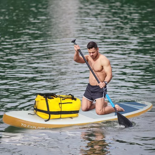 Haimont 60L vízálló hátizsák sárga roll-top horgászat kajak rafting