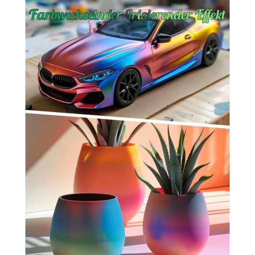 X ARTY HUB 42 Színű Airbrush Festék Készlet Thinnerrel, Irizáló és Neon Színek