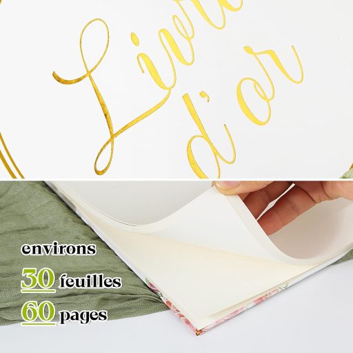 BOFUNX Vendégkönyv Esküvőre Keresztelőre Születésnapra 60 Oldal