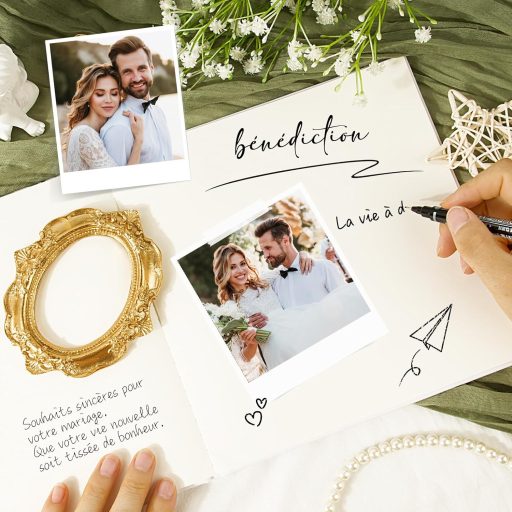 BOFUNX Vendégkönyv Esküvőre Keresztelőre Születésnapra 60 Oldal