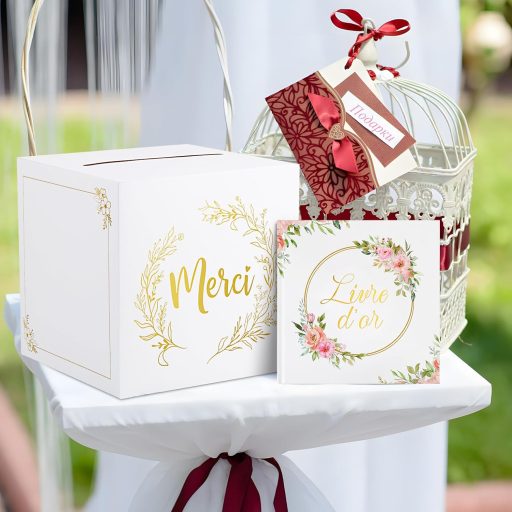 BOFUNX Vendégkönyv Esküvőre Keresztelőre Születésnapra 60 Oldal