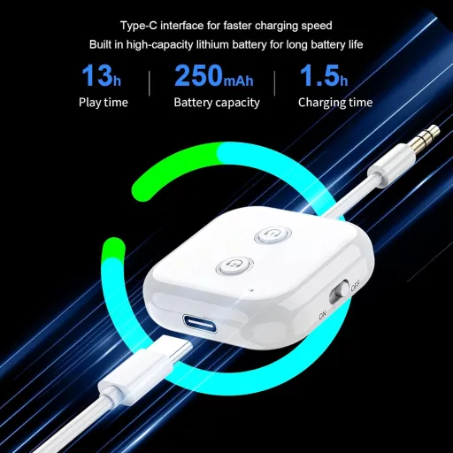 SZMDLX Bluetooth adapter 2-in-1 AptX alacsony késleltetés 2 fejhallgatóhoz