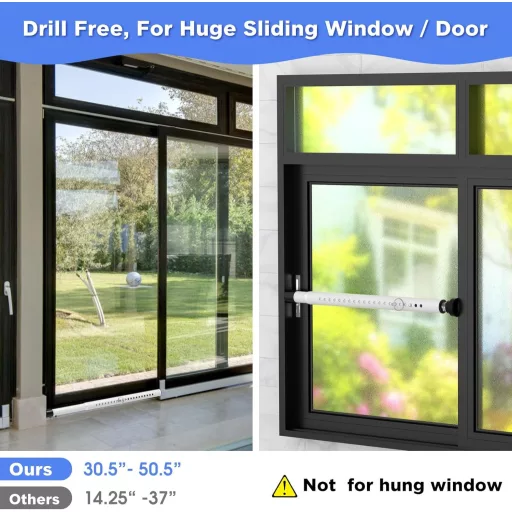 DAKEPOLE 120 cm Șină Fereastră Bară Siguranță Protecție Ușă Glisantă Alb