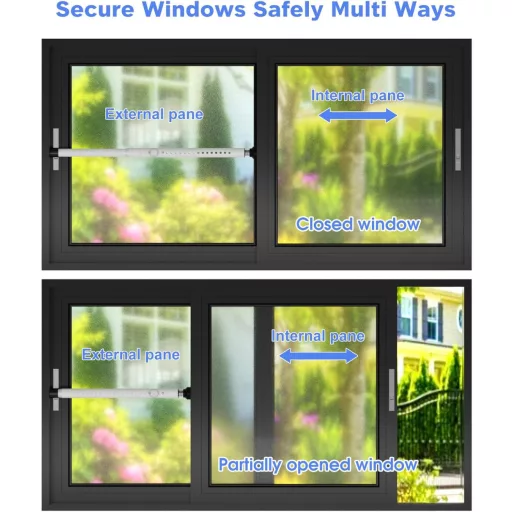 DAKEPOLE 120 cm Șină Fereastră Bară Siguranță Protecție Ușă Glisantă Alb