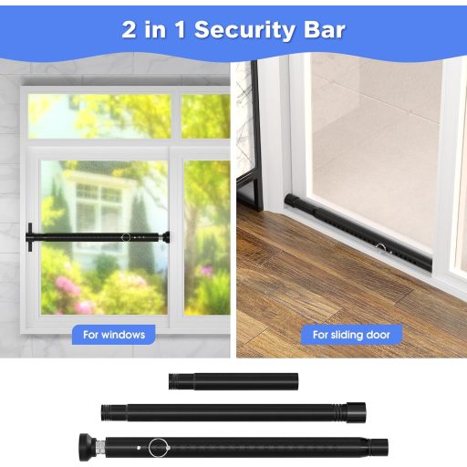 DAKEPOLE 120 cm Ablakrács Biztonsági Rúd Betörésvédelem Fekete 25 mm