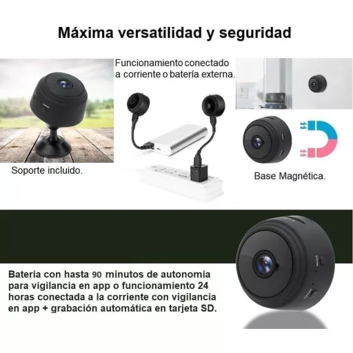 Mini Cameră de Securitate WiFi BootyBay - Supraveghere Ascunsă pentru Mașină, Casă și Birou