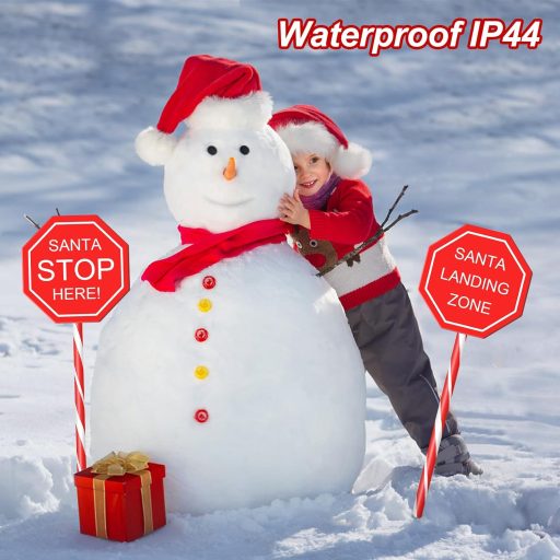 HELESIN Karácsonyi Cukorbot Kültéri Napelemes LED Világítás 2db Vízálló