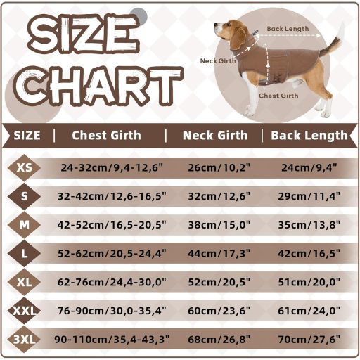 Haină pentru câini Hjumarayan, Bulldog Francez - Cu deschidere pentru ham, căptușită, maro, mărimea XL - Hăinuță de iarnă pentru animale de companie