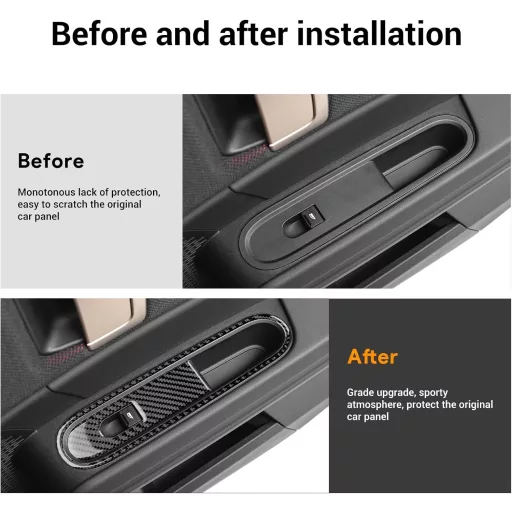 KUNGKIC MINI U25 Countryman nálepka z uhlíkových vlákien na kryt vnútorného spínača dverí