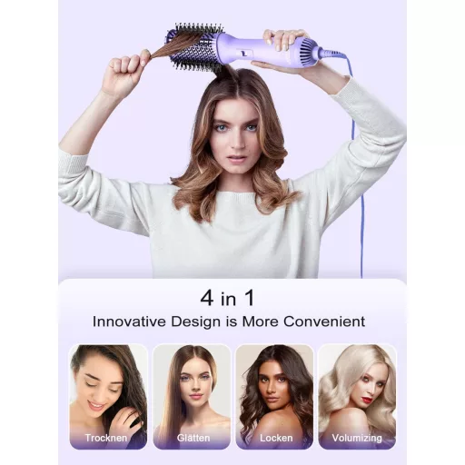 Perie uscător de păr 3 în 1 LANDOT cu tehnologie ionică anti-frizz