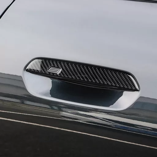 Kryt kľučky dverí KUNGKIC pre MINI Cooper E SE JO1, dekoratívne uhlíkové vlákno, čierny