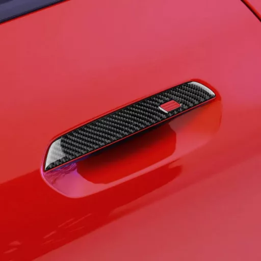 Kryt kľučky dverí KUNGKIC pre MINI Cooper E SE JO1, dekoratívne uhlíkové vlákno, čierny